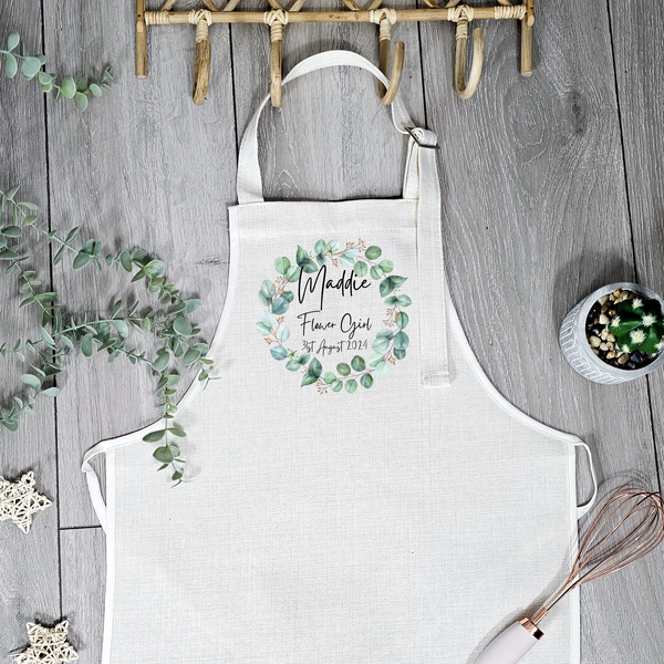 Personalised Wedding Apron For Flower Girls