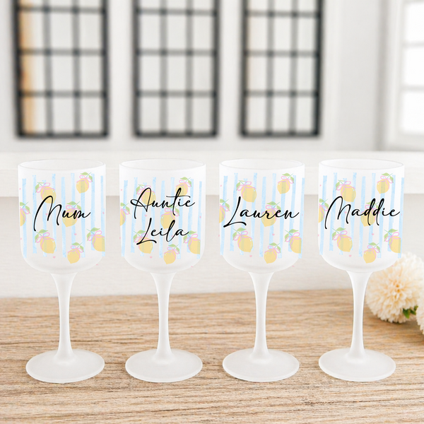 Personalised Lemon Wine Glass For Her