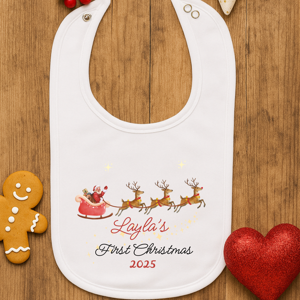 Personalised My First Christmas Bib For Babies – Personalised Baby Christmas Gift