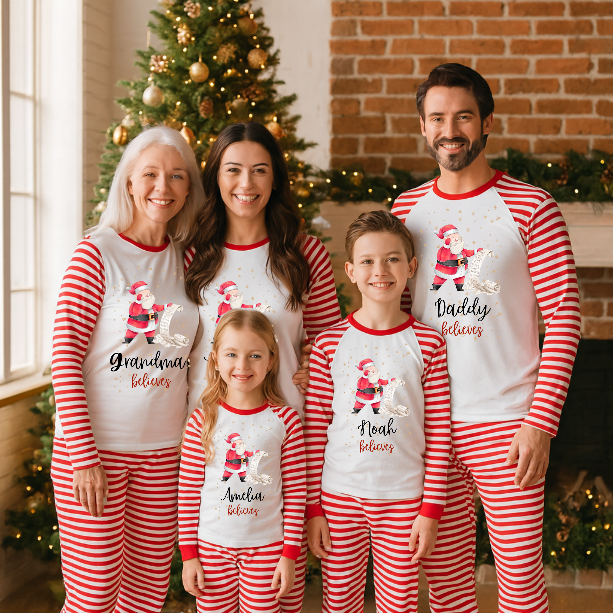 Personalised Matching Family Santa Pyjamas