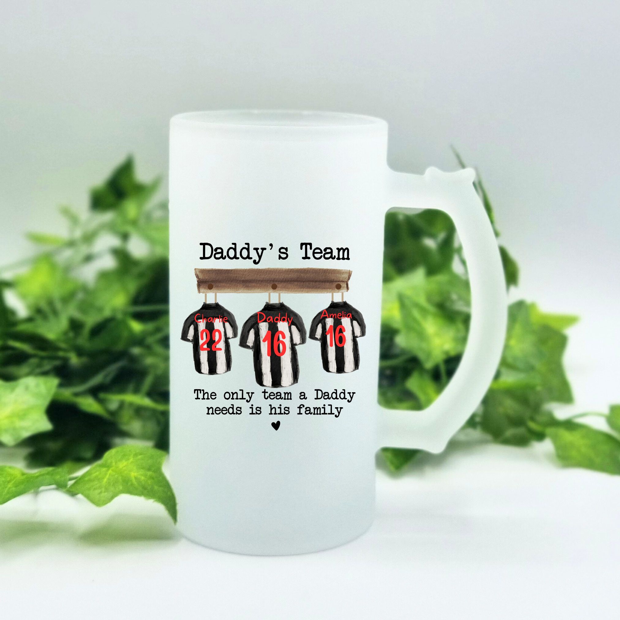 Personalised Fathers Day Football Glass