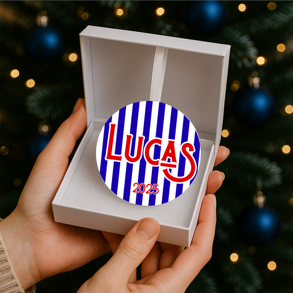 Handmade Stripey Ceramic Christmas Ornaments for Families