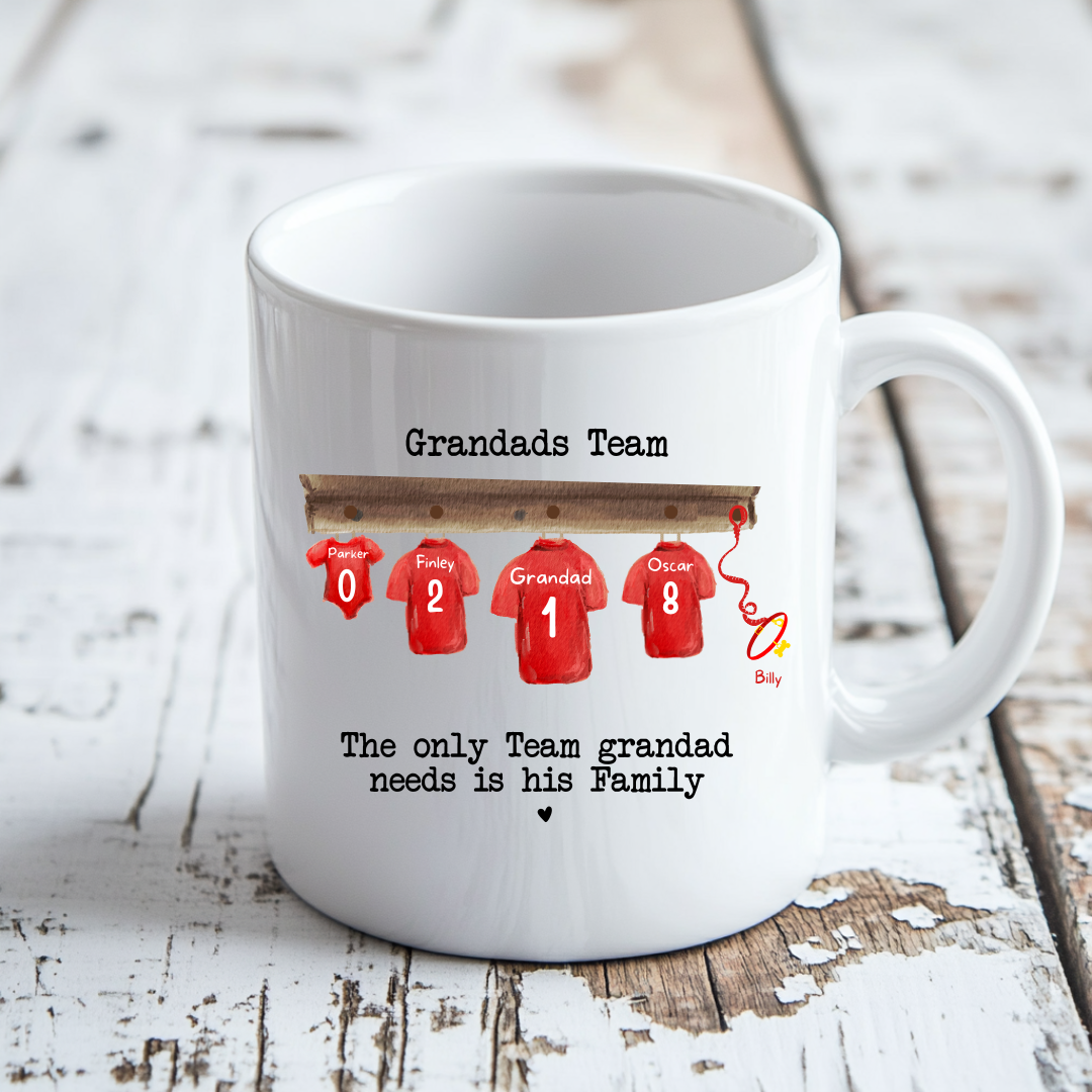 Personalised Fathers Day Gifts, New Dads Football Team Mug