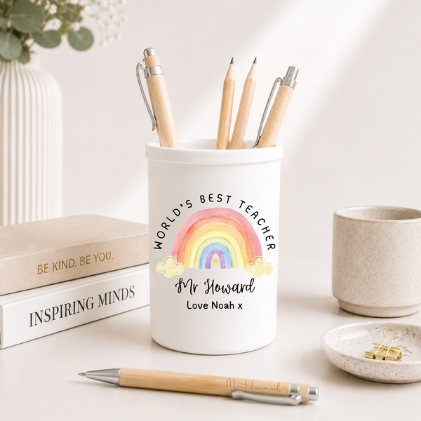 Personalised Rainbow Watercolour Teacher Thank You Gift