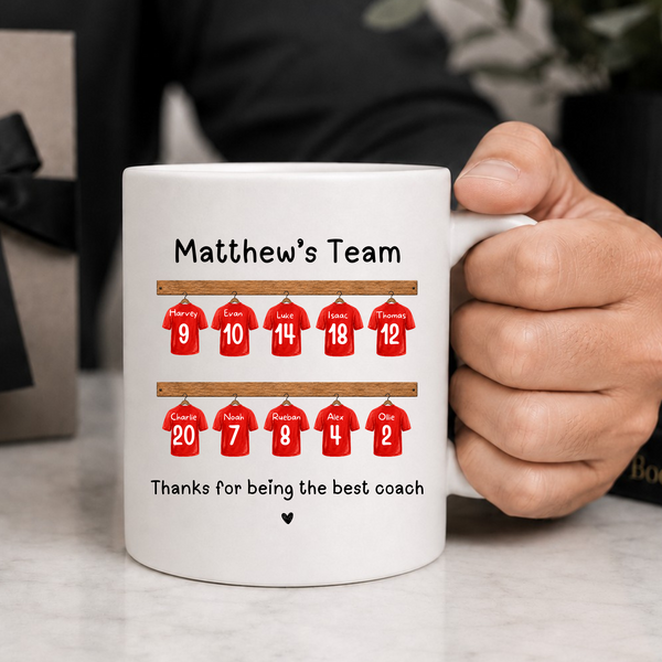 Personalised Football Coach Mug – Team Shirts Thank You Gift