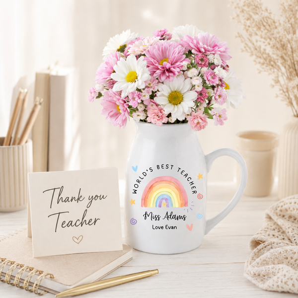 Personalised Rainbow Watercolour Teacher Thank You Gift