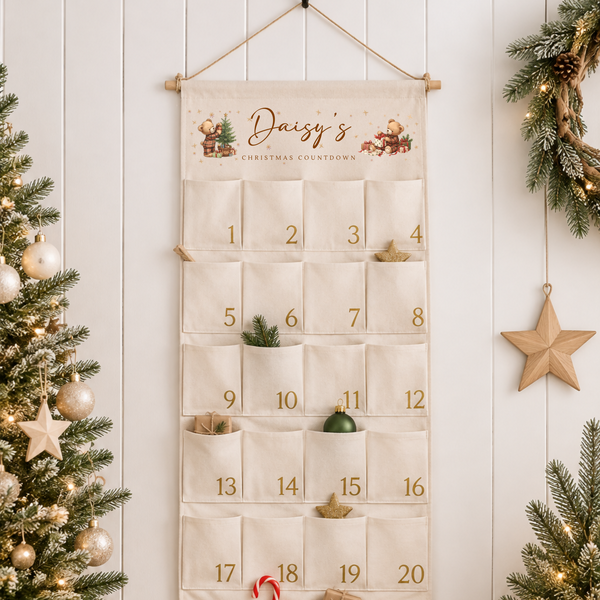 Personalised Christmas Teddy Bear Advent Calendar