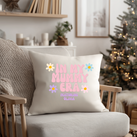 In My Mum Era Cushion – Aesthetic Throw Pillow for Mum | Cosy Christmas Gift for Mummy or Mama