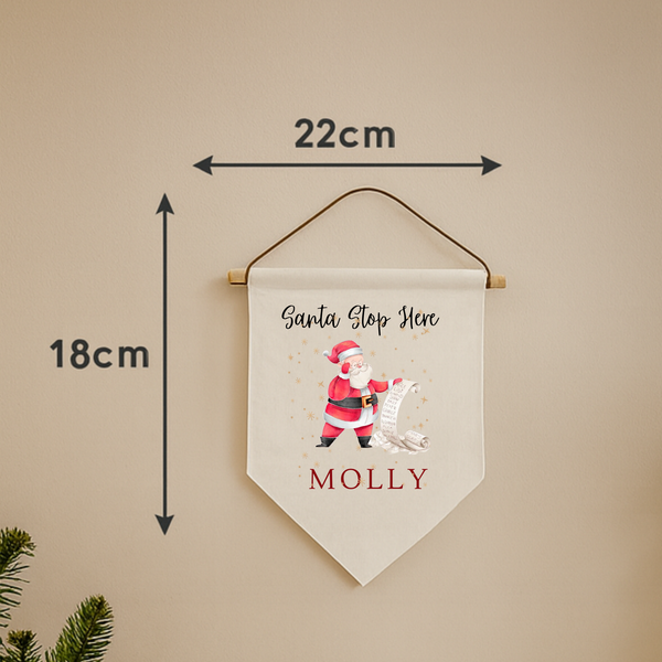 Personalised Santa Scroll - Santa Stop Here Christmas Sign