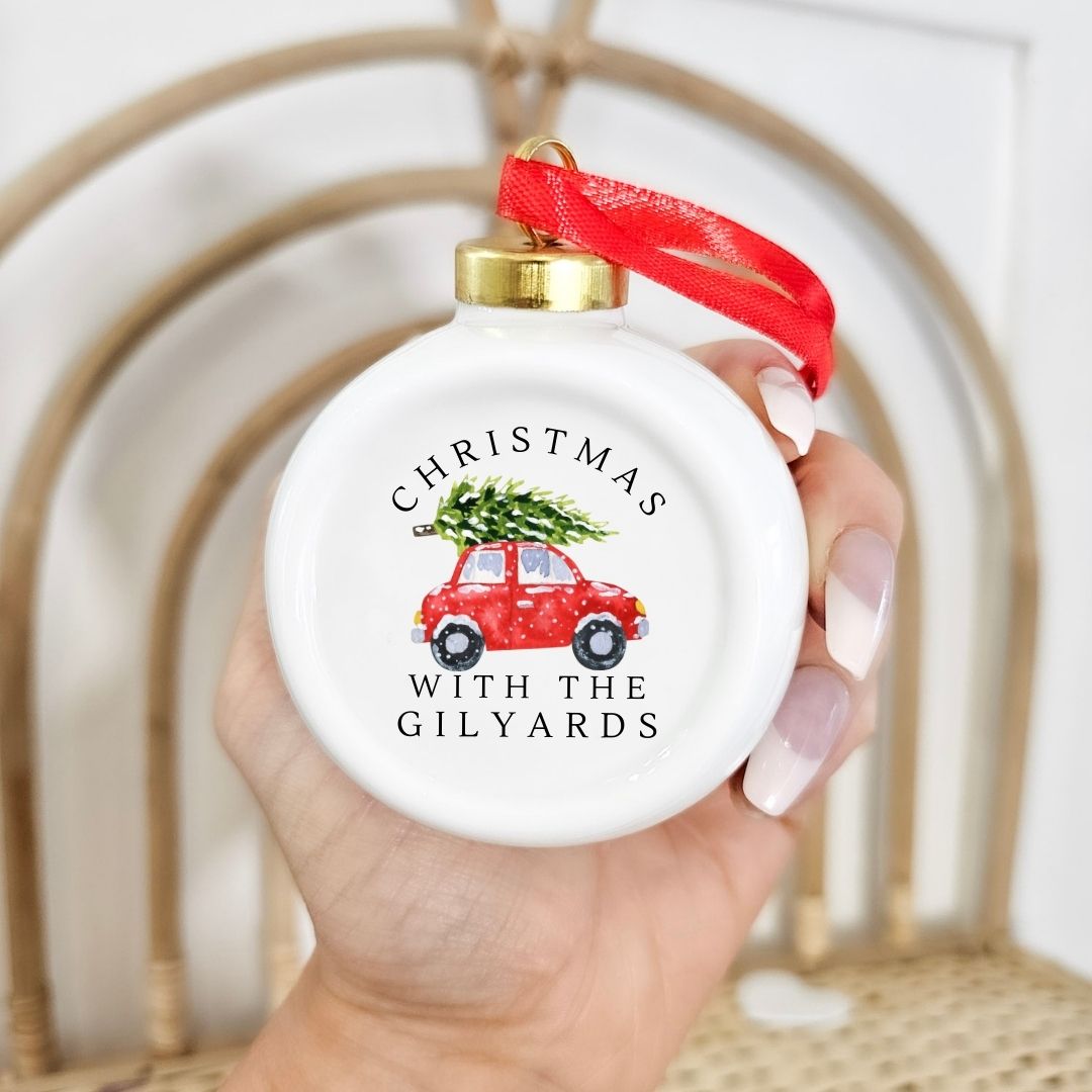 Personalised Christmas car bauble, Christmas Ornaments, Christmas Gifts