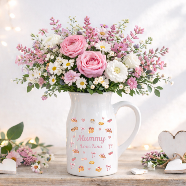 Personalised Breakfast Croissant Vase For Mum