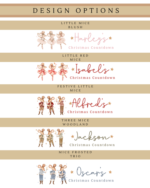 Personalised Little Mice Christmas Advent Calendar