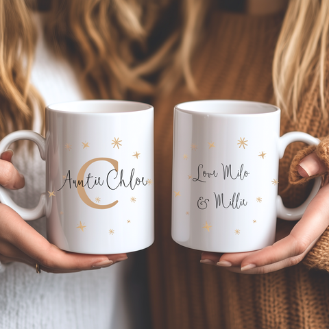 Personalised Christmas Gifts for Auntie – Mug, Cushion & Ceramic Hanging Collection