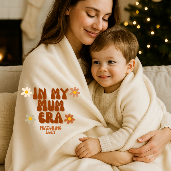 In My Mum Era Blanket – Cozy Fleece Throw for Mum | Aesthetic Christmas Gift for Mummy or Mama