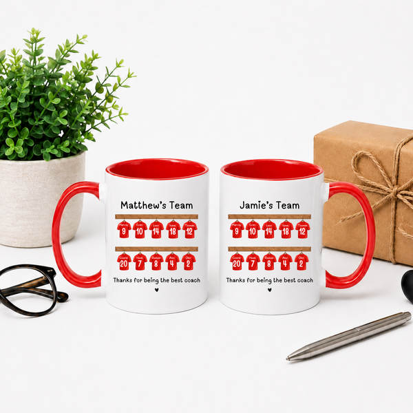 Personalised Football Coach Mug – Team Shirts Thank You Gift