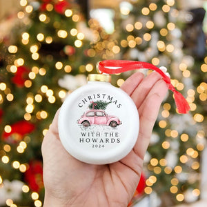 personalised bauble, newbaby announcement, 1st xmas gift, wedding date gift, 2024 christmas gift, car lover gift, christmas tree sign, ceramic ornament, christmas bauble, newborn gift, custom ornament, christmas decor, christmas ornaments, xmas gift