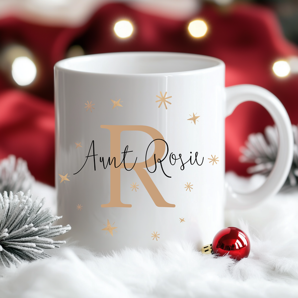 Personalised Christmas Gifts for Auntie – Mug, Cushion & Ceramic Hanging Collection