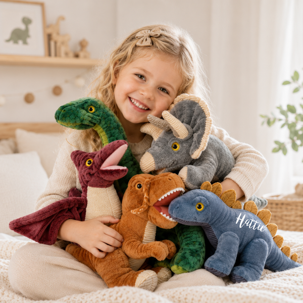 Personalised Blue Dinosaur Gift For Flower Girls