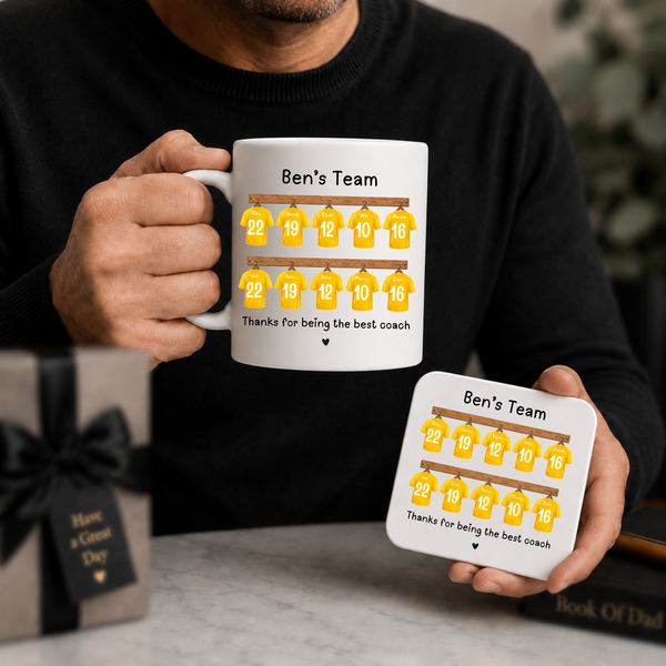Personalised Football Coach Mug – Team Shirts Thank You Gift