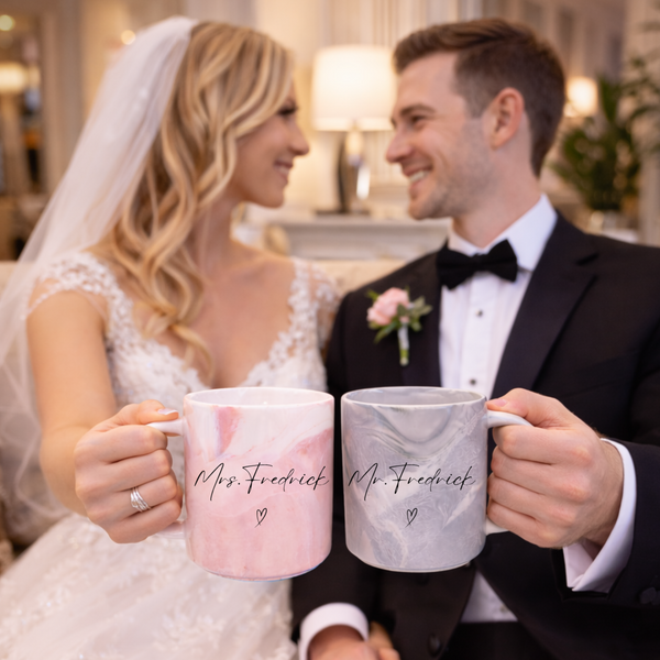 Personalised Marble Mr & Mrs Mugs