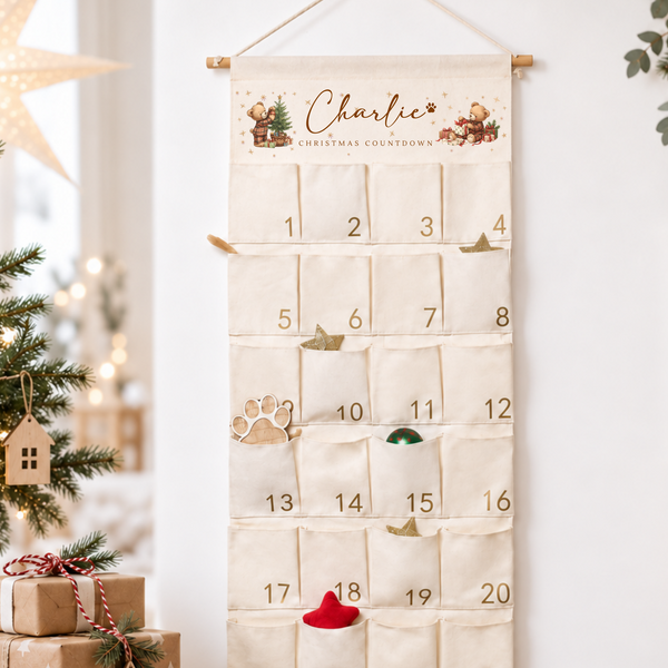 Personalised Christmas Teddy Bear Advent Calendar