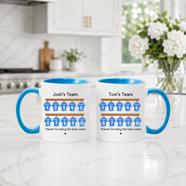Personalised Football Coach Mug – Team Shirts Thank You Gift