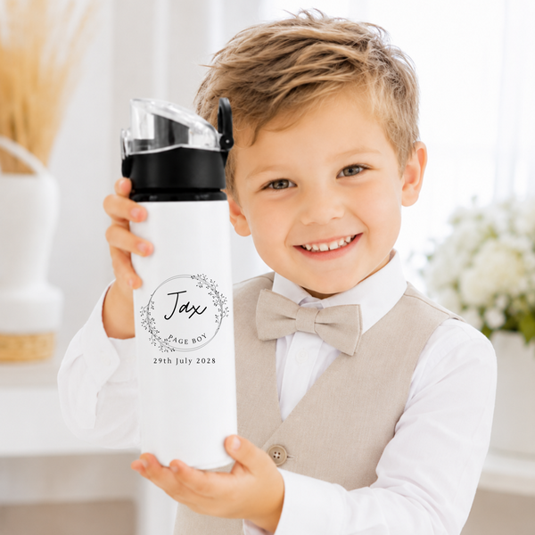 Personalised Flower Girl Water Bottle, Wedding Gift