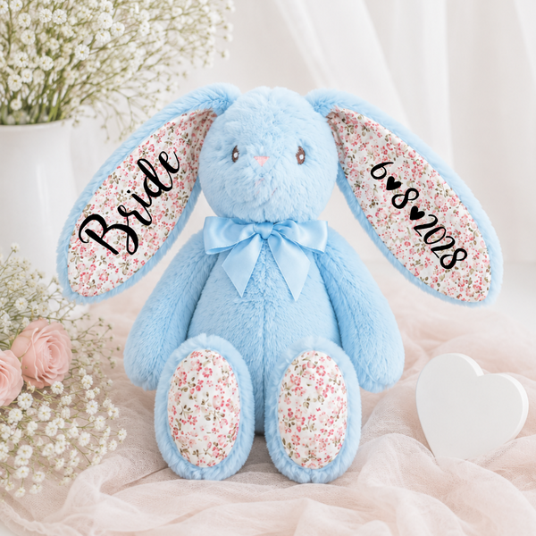 Personalised Something Blue Bunny For Bride