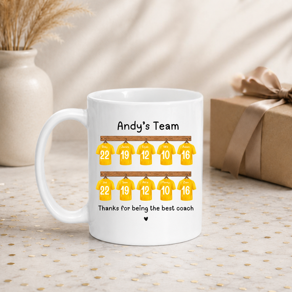 Personalised Football Coach Mug – Team Shirts Thank You Gift