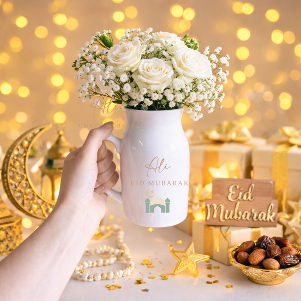 Personalised Eid Vase - Eid Gifts, Ramadan Gifts, Home Decor