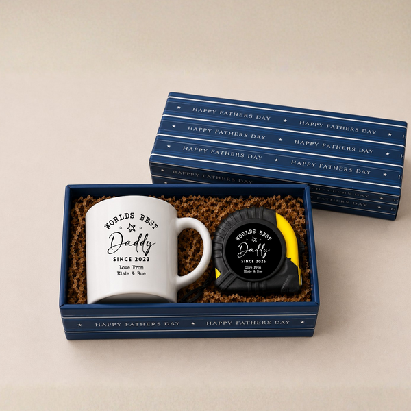Personalised Dad Gift Set | Mug & Tape Measure Gift Box
