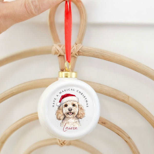 Personalised Cockapoo Christmas Bauble, Christmas Ornaments, Christmas Gifts