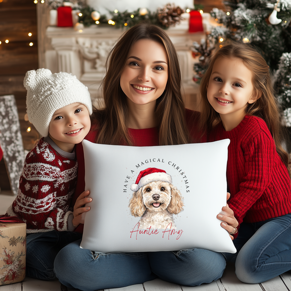 Personalised Cockapoo Christmas Cushion