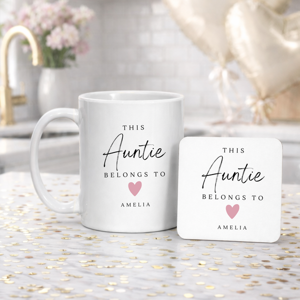 Personalised Heart Mug For Auntie - Mother's Day