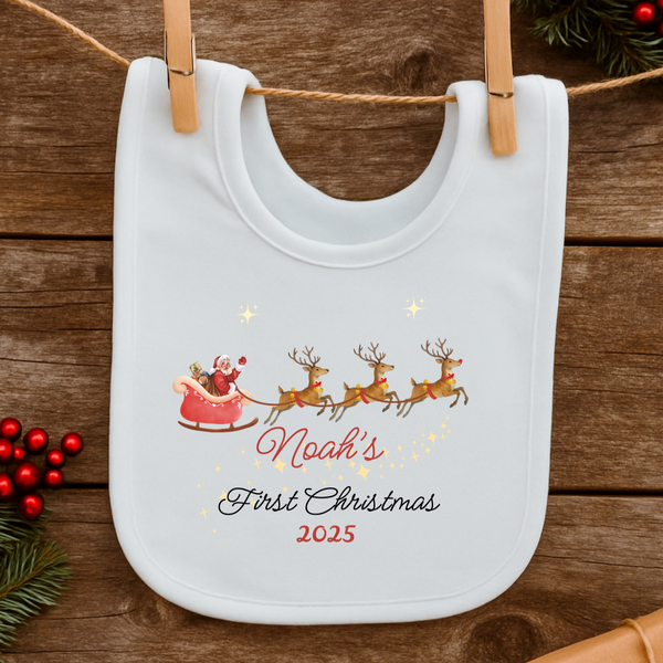 Personalised My First Christmas Bib For Babies – Personalised Baby Christmas Gift