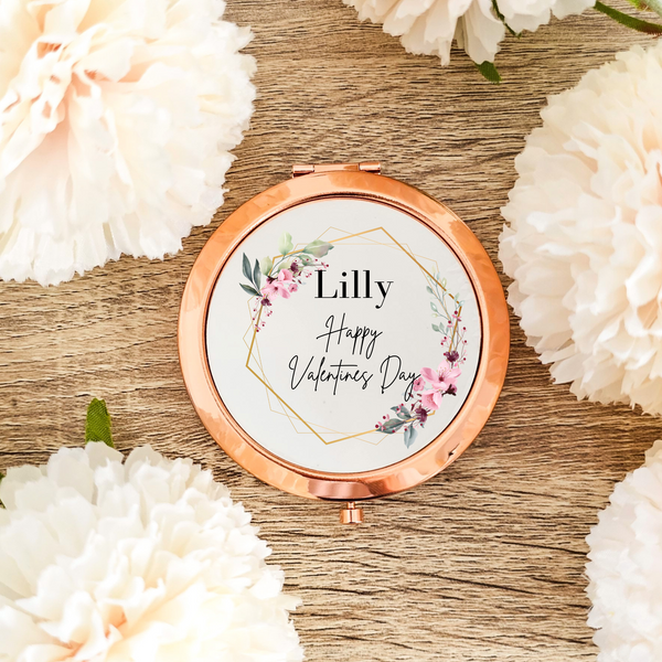 Personalised Valentines Compact Mirror