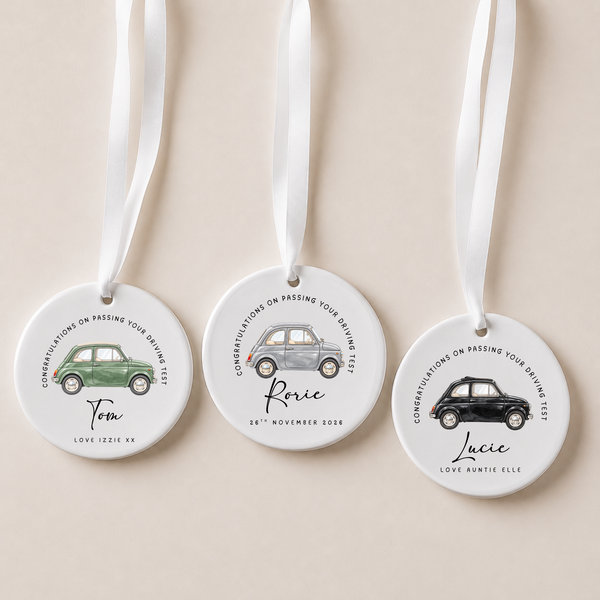 Personalised New Driver Hanging Ceramic Keepsake