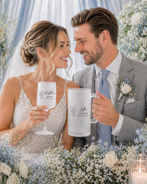 Personalised Calla Lily Wedding Glasses