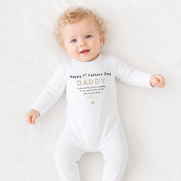 Personalised First Father's Day Baby Clothing | Custom Name Gift for New Dads