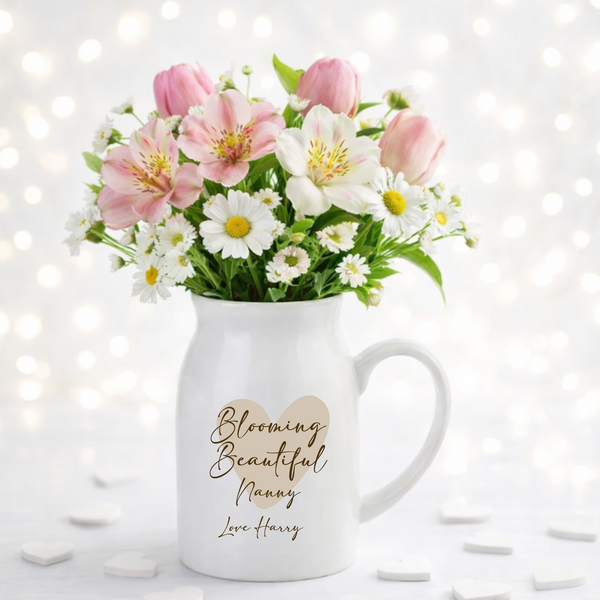 Personalised Mothers Day Heart Vase For Nanny