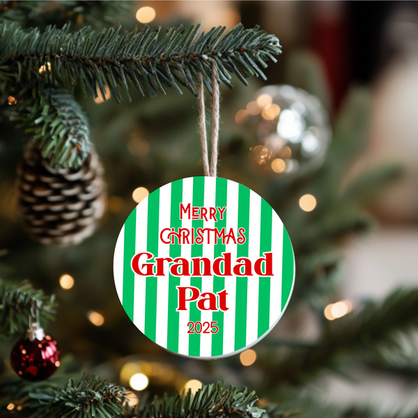 Handmade Stripey Ceramic Christmas Ornaments for Families