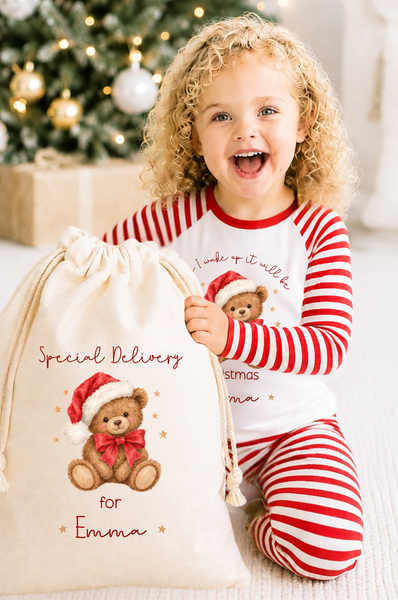 Personalised Teddy Bear Matching Family Pyjamas