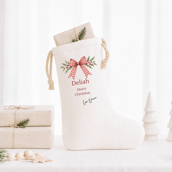 Personalised Christmas Stocking with Name - Family Christmas Keepsake