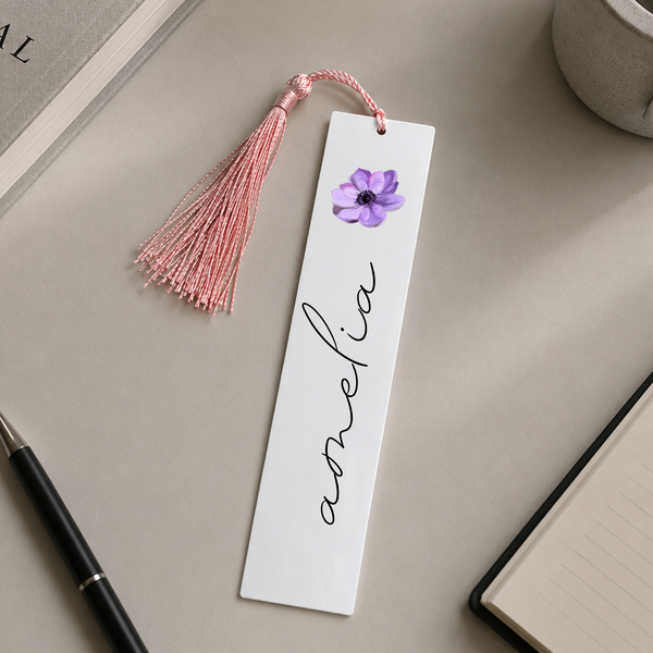 Personalised Birth Flower Bookmark | Name Gift