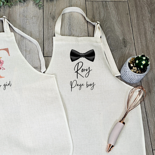 Personalised Wedding Apron For Page Boy
