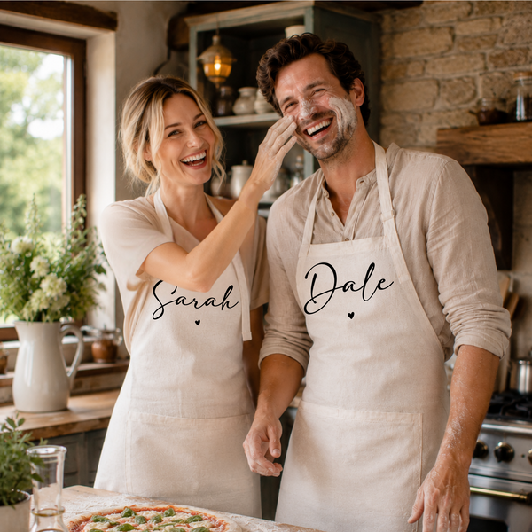 Personalised His and Hers Aprons