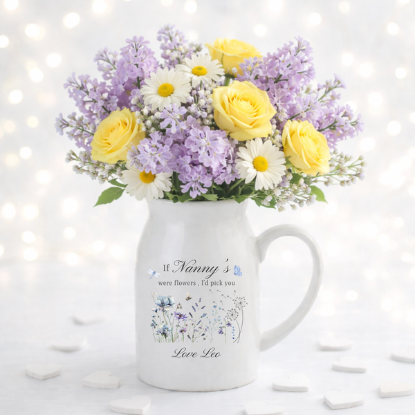 Personalised Mothers Day Vase For Nanny, Grandma Nana