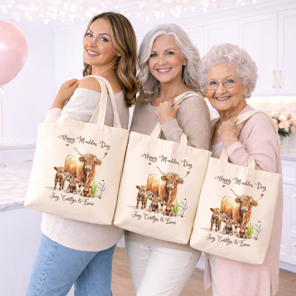 Personalised Highland Cow Tote Bag For Her