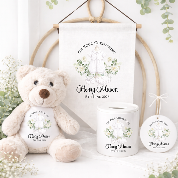 Personalised Christening Ceramic Hanging For Kids