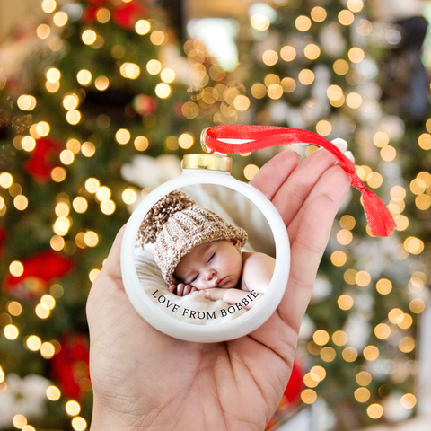 BABY PHOTO - Baby's First Christmas Bauble, Baby 1st Xmas Ornament, Christmas Gift